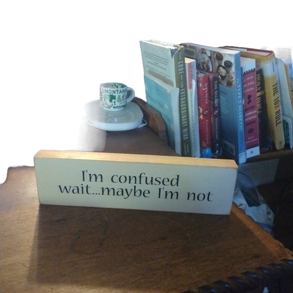 Wooden Mantel Plaque Decor with Humorous Memory Saying 9x2.5x1" - Picture 4 of 4